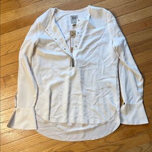 GO BY GO SILK Women's Cream Button Down Shirt
